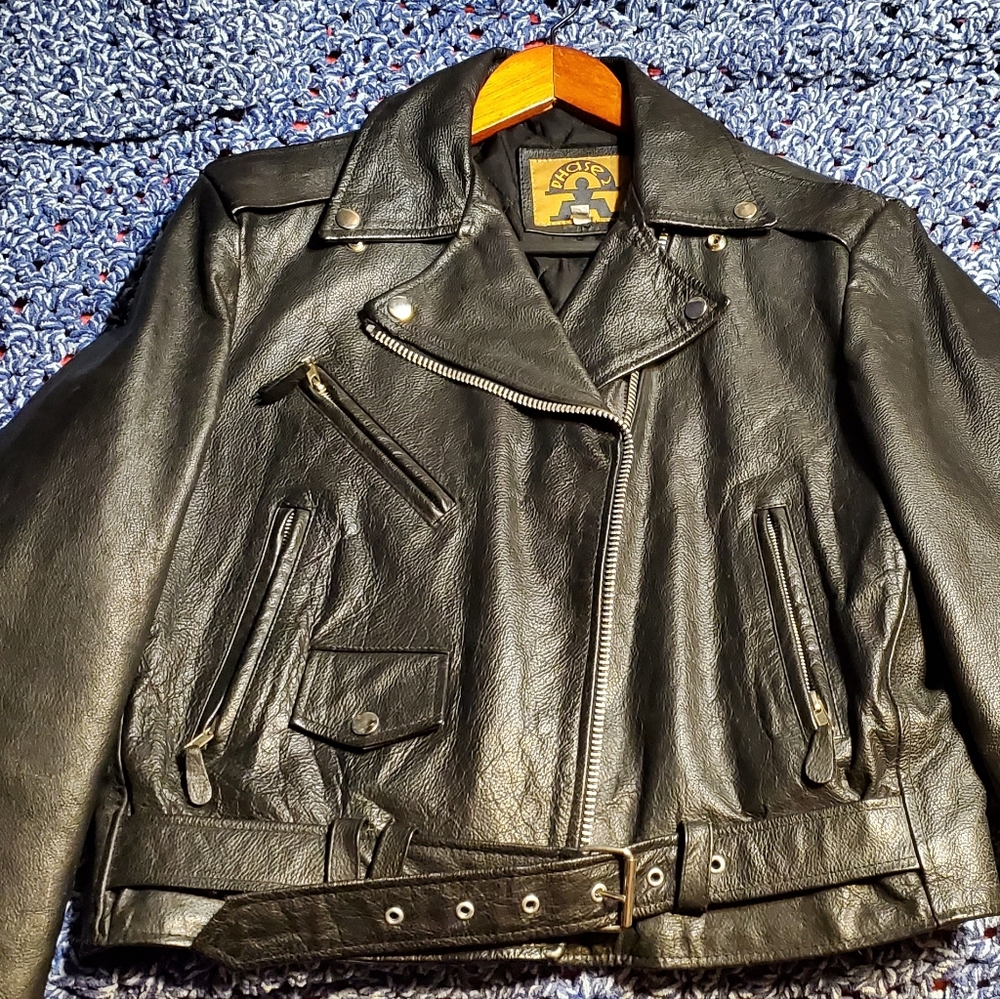 Phase 2 Leather Biker Jacket-XL
